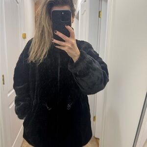 Zara Black faux fur Jacket